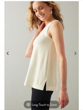 J. Jill Wearever Cream A-Line Sleeveless Tank Sz 2X